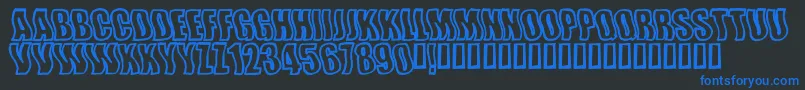 Wishfulwaves Font – Blue Fonts on Black Background