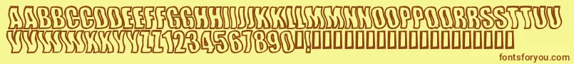 Wishfulwaves Font – Brown Fonts on Yellow Background