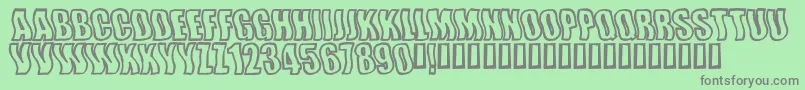 Saiba mais sobre a fonte Wishfulwaves Fonte Wishfulwaves – fontes cinzas em um fundo verde