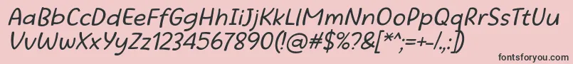 フォントBeatific Margella Regular Italic – ピンクの背景に黒い文字