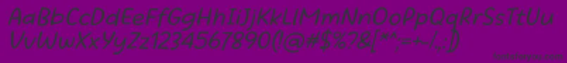 Beatific Margella Regular Italic Font – Black Fonts on Purple Background