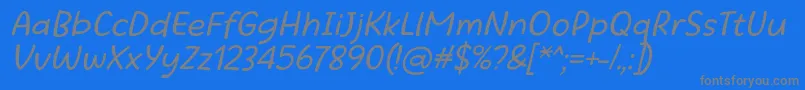 Beatific Margella Regular Italic-Schriftart – Graue Schriften auf blauem Hintergrund