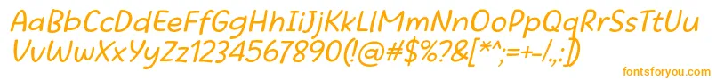 フォントBeatific Margella Regular Italic – オレンジのフォント