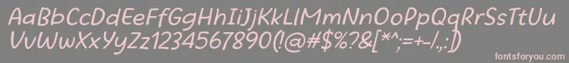 フォントBeatific Margella Regular Italic – 灰色の背景にピンクのフォント