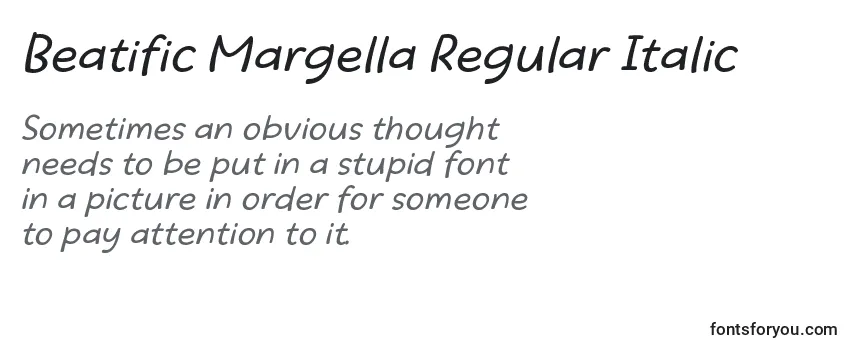 Review of the Beatific Margella Regular Italic Font