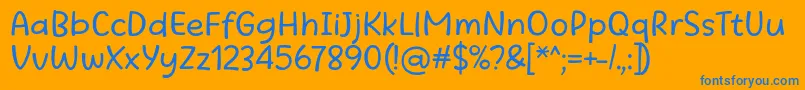 Beatific Margella Regular-Schriftart – Blaue Schriften auf orangefarbenem Hintergrund