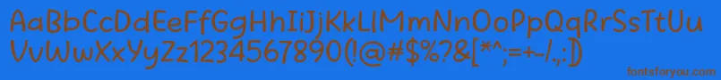 Beatific Margella Regular Font – Brown Fonts on Blue Background