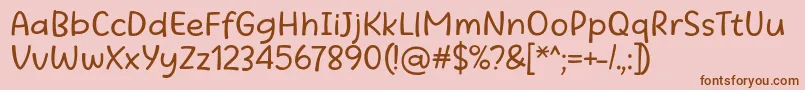 Beatific Margella Regular Font – Brown Fonts on Pink Background