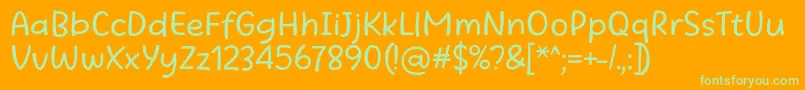 Beatific Margella Regular Font – Green Fonts on Orange Background