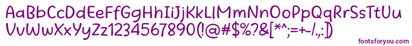 Beatific Margella Regular-Schriftart – Violette Schriften auf weißem Hintergrund