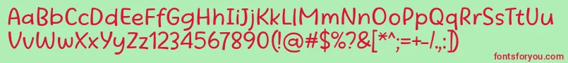 Beatific Margella Regular Font – Red Fonts on Green Background