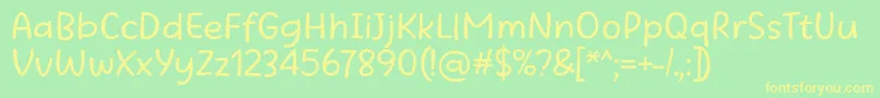 Beatific Margella Regular-Schriftart – Gelbe Schriften auf grünem Hintergrund
