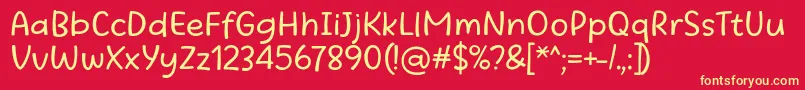 Beatific Margella Regular-Schriftart – Gelbe Schriften auf rotem Hintergrund