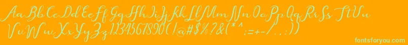 beatiful Font – Green Fonts on Orange Background