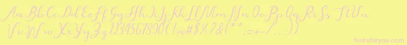 Шрифт beatiful – розовые шрифты на жёлтом фоне