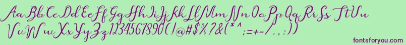 beatiful Font – Purple Fonts on Green Background