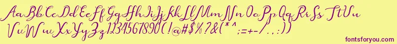 beatiful Font – Purple Fonts on Yellow Background