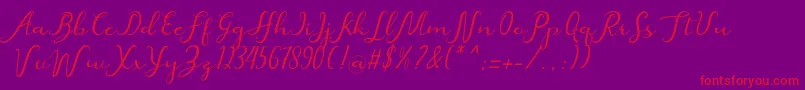 beatiful-Schriftart – Rote Schriften auf violettem Hintergrund