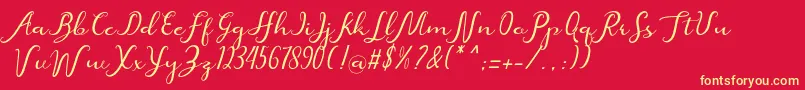 beatiful Font – Yellow Fonts on Red Background