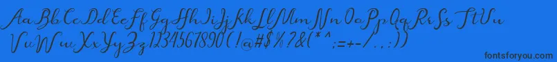 Шрифт beatiful – чёрные шрифты на синем фоне