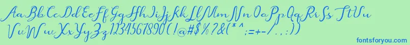 beatiful Font – Blue Fonts on Green Background
