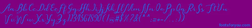 フォントbeatiful – 紫色の背景に青い文字