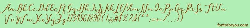 beatiful Font – Brown Fonts on Green Background