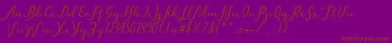 beatiful-Schriftart – Braune Schriften auf violettem Hintergrund