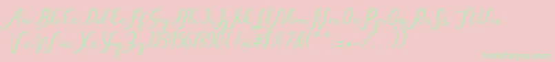 beatiful-Schriftart – Grüne Schriften auf rosa Hintergrund