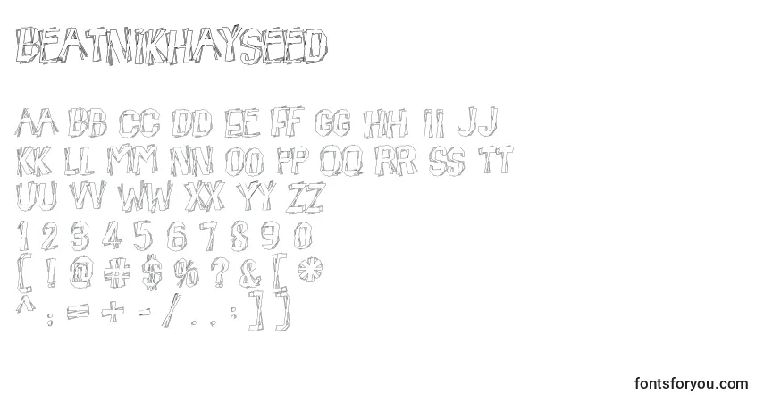A fonte BeatnikHayseed (120886) – alfabeto, números, caracteres especiais