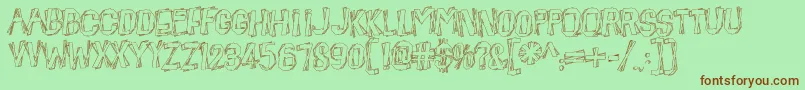 BeatnikHayseed-fontti – ruskeat fontit vihreällä taustalla