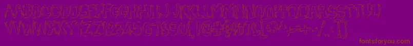BeatnikHayseed-Schriftart – Braune Schriften auf violettem Hintergrund