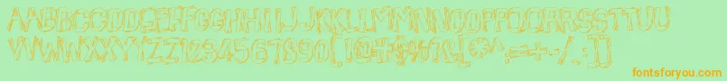 BeatnikHayseed Font – Orange Fonts on Green Background