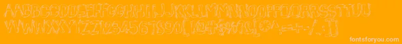 BeatnikHayseed-Schriftart – Rosa Schriften auf orangefarbenem Hintergrund
