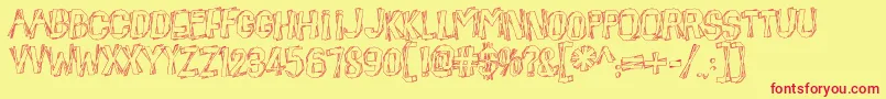 BeatnikHayseed Font – Red Fonts on Yellow Background