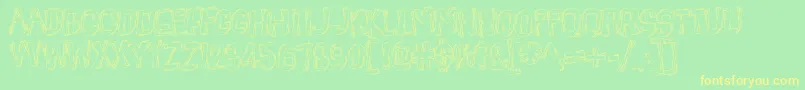 BeatnikHayseed Font – Yellow Fonts on Green Background