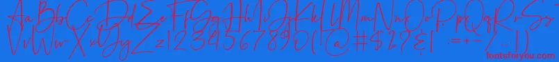 Beatrise-fontti – punaiset fontit sinisellä taustalla