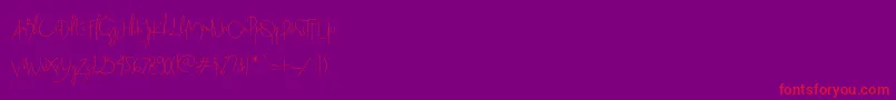 Beatrix Signature Font – Red Fonts on Purple Background