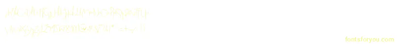 フォントBeatrix Signature – 白い背景に黄色の文字