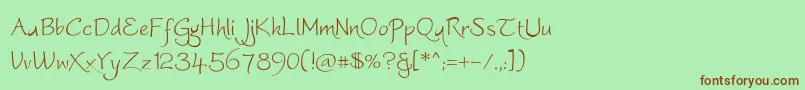Worstveldslingextra Font – Brown Fonts on Green Background