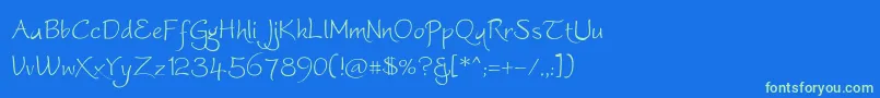 Worstveldslingextra Font – Green Fonts on Blue Background