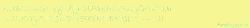 Worstveldslingextra Font – Green Fonts on Yellow Background