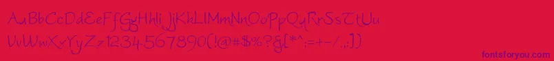 Worstveldslingextra Font – Purple Fonts on Red Background