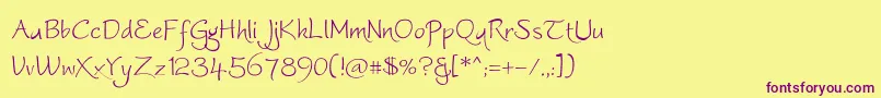 Worstveldslingextra Font – Purple Fonts on Yellow Background