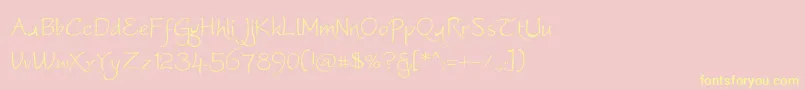 Worstveldslingextra Font – Yellow Fonts on Pink Background