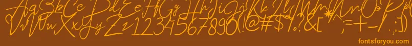 Beatrix Font – Orange Fonts on Brown Background