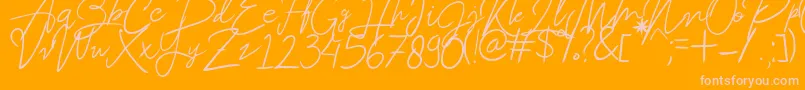 Beatrix Font – Pink Fonts on Orange Background