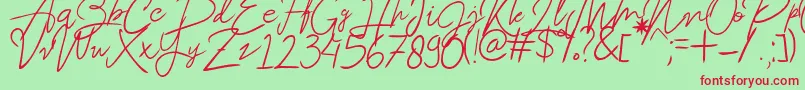 Beatrix Font – Red Fonts on Green Background