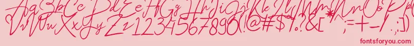 Beatrix Font – Red Fonts on Pink Background