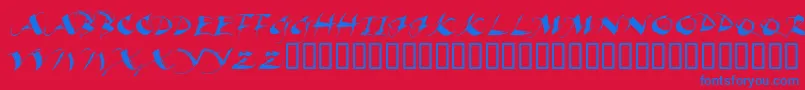 フォントBEAUI    – 赤い背景に青い文字